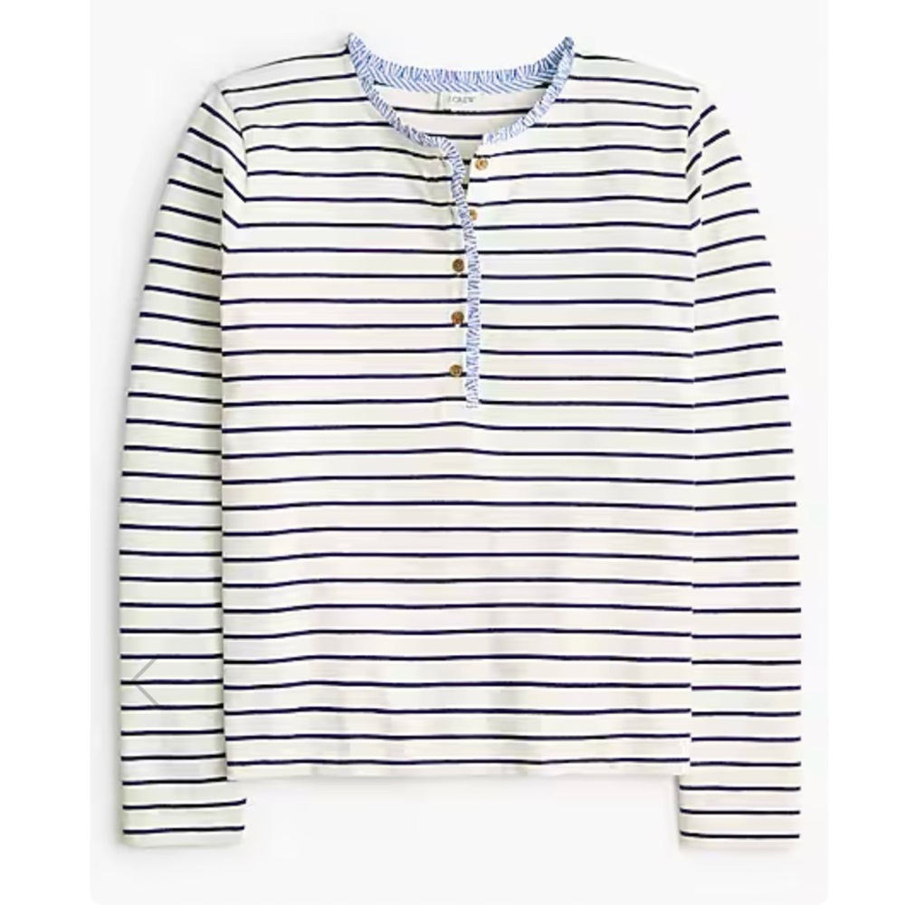 J. Crew Navy and White Striped Long Sleeve Tee